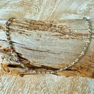 Healer necklace - 
2mm 14k gold filled beads with 2mm fluorite beads
